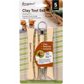 Set 5 Herramientas de Madera para Arcilla Giorgione G-Y0006 Por Mayor Giorgione