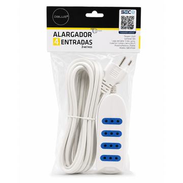 Alargador Dblue DBEXP004W 3M 4 Pos Blanco Dblue