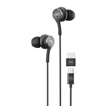 Audífonos Maxell XC1 Tipo C Con Adaptador Usb Negro Maxell