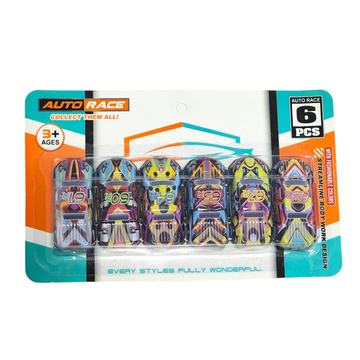 Set 6 autitos Multicolor Auto Race 55254 OEM