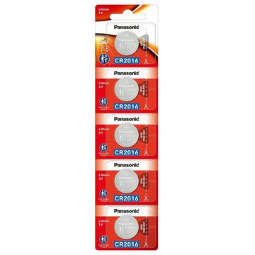 Pack 5 Pilas Panasonic Botón Litio Cr2016 3V Panasonic