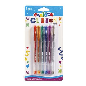 Bolígrafos Gel con Glitter Carioca 6 Unidades Por Mayor Carioca