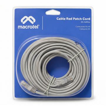 Cable de Red Macrotel 15 mts Patch Cord UTP Cat 5E MC-2015 Macrotel