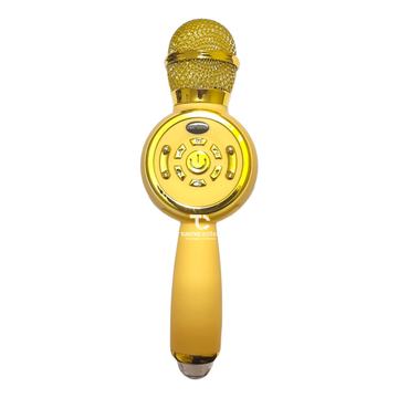 Microfono Karaoke TWS BT con luz Disco Dorado Generico