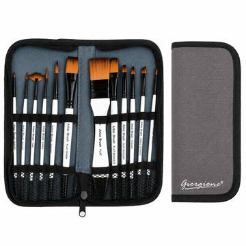 Set 12 Pinceles Giorgione G-F130 Acrílico y Acuarela Por Mayor Giorgione