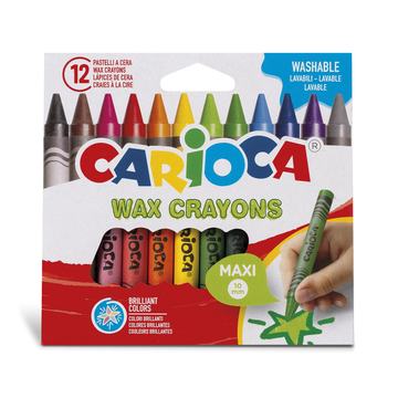 Crayones de Cera Jumbo Carioca Maxi 12 Unidades Lavables Por Mayor Carioca