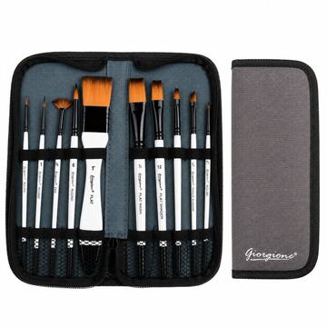 Set 10 Pinceles Giorgione G-F400 Acrílico y Acuarela Por Mayor Giorgione